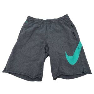 Nike Men's Gray Athletic Shorts W/ Teal Swoosh Logo Size‎ Small club fleece